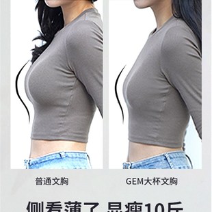 GEM轻塑内衣女大胸显小全罩杯提拉防下垂收副乳透气显瘦百搭文胸