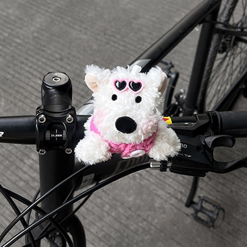 自行车小配饰西高地车把挂件儿童单车山地车装饰玩偶可爱公仔摆件