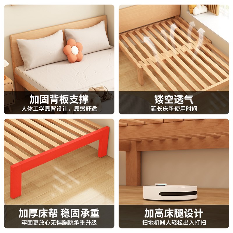 榉木伸缩沙发床折叠两用小户型简易卧室榻榻米实木床伸缩抽推拉床