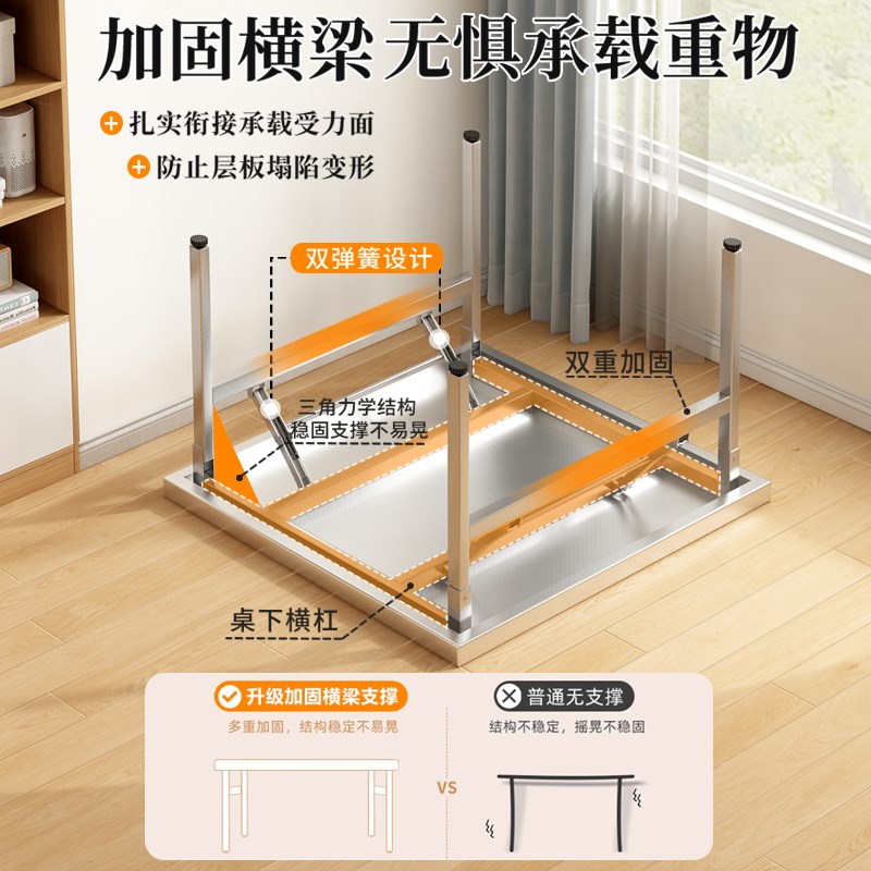 不锈钢折叠桌子摆摊商用餐桌便携式出摊专用夜市烧烤吃饭四方桌椅