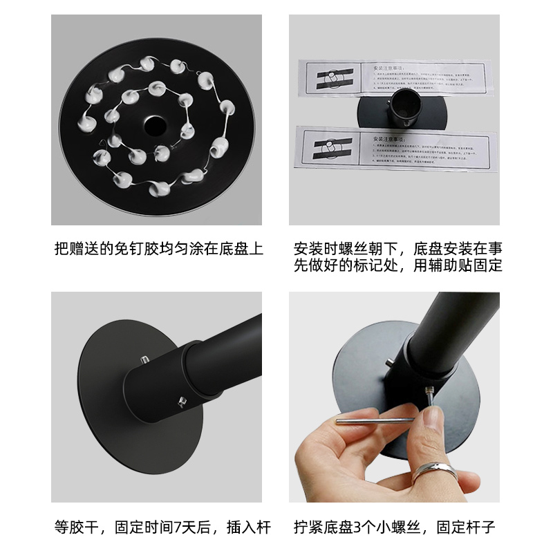 弧形浴帘杆免打孔L型淋浴房干湿分离卫生间防水布加厚浴室U形隔断