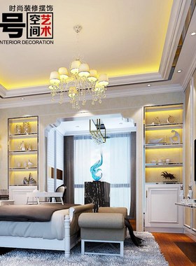 新款银白大理石底座玄关摆台样板房雕塑墩子长方形展台酒店雕塑展