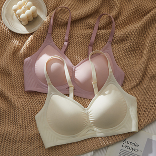 无痕内衣夏季女薄款小胸聚拢收副A乳防下垂少女生不空杯外扩文胸