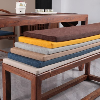 中式长凳坐垫红木长条凳子软垫实木长凳子加厚垫定制茶室椅垫坐垫