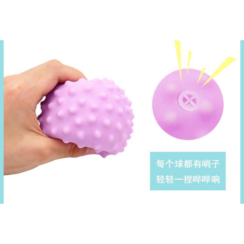 捏捏叫戏水玩具宝宝洗澡手抓球男女婴儿童发响软胶小动物可咬会叫