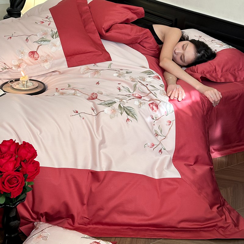 中式结婚四件套纯棉全棉陪嫁2025新款婚房刺绣送新人礼品床上用品