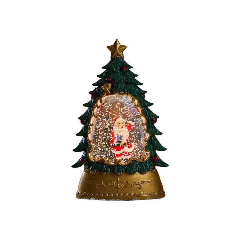 风灯发光装饰礼品摆件飘雪圣诞树圣诞节老人雪人节日氛围布置桌面