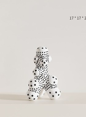 黑白色波点简约高级感酒柜摆件客厅小众艺术品摆设现代桌面装饰品