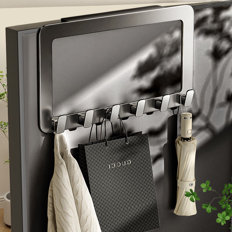 浴室门后挂钩挂衣架免打孔入户门玄关墙上壁挂收纳置物架衣帽钩子