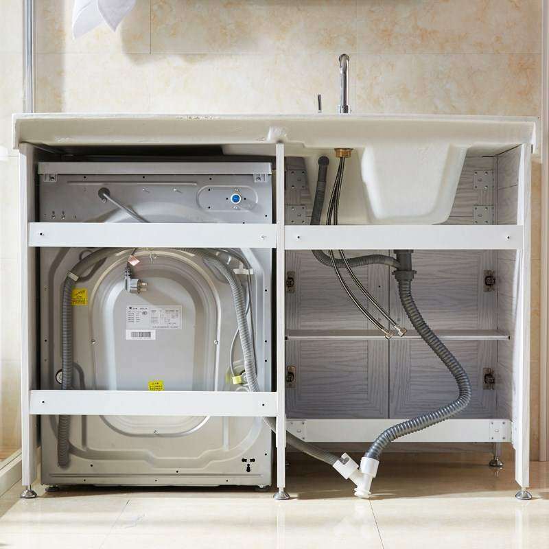 一体伴侣带洗脸盆铝搓板洗衣机组合柜子太空小户型阳台柜柜