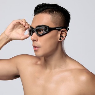 泳镜防水防雾高清护目镜男女平光近视款 备 耳塞一体专业训练游泳装