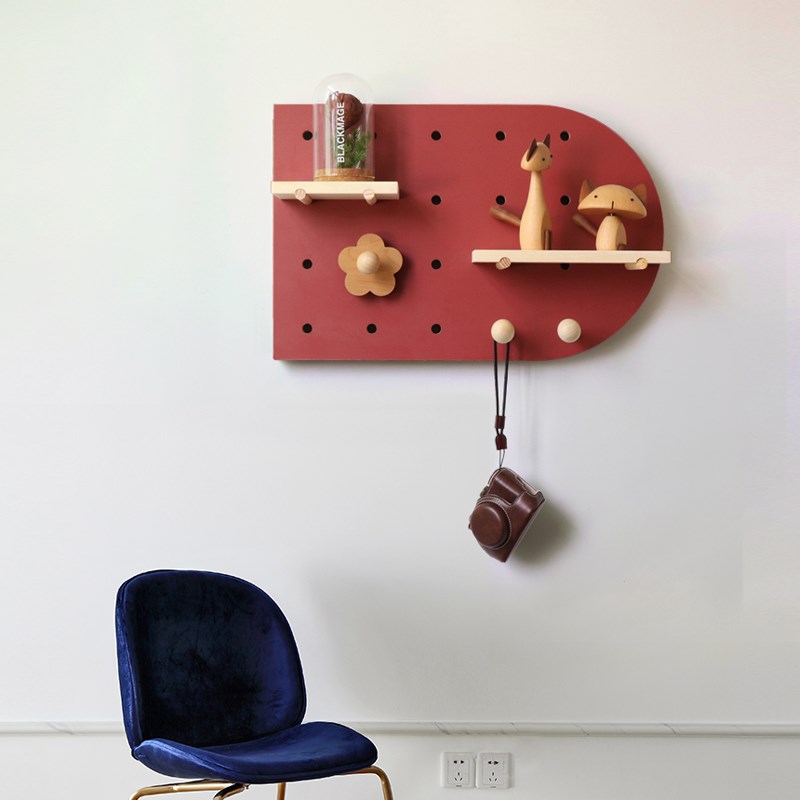 电表箱装饰画洞洞板置物架配电箱遮挡盖板挂钩玄关墙上实木衣帽架