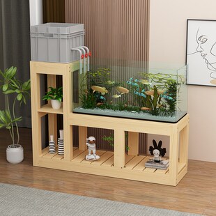 实木鱼缸架60鱼缸架子鱼缸底柜组合柜鱼缸称重置物架上滤鱼缸架子
