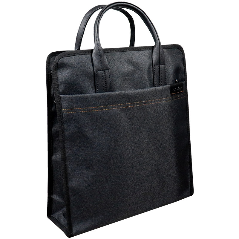 手提公文包竖款帆布文件袋A4资料袋防水办公会议包定制内可放水杯