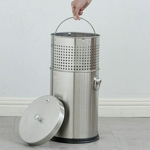 茶水桶不锈钢加厚茶叶滤渣排水垃圾桶带提手带盖写字楼机场售楼部