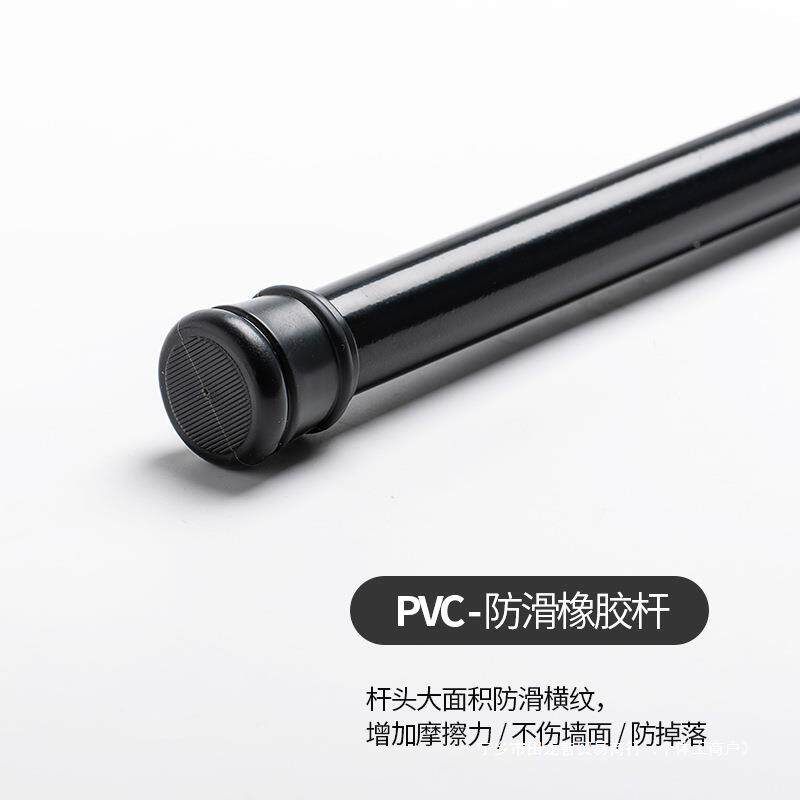 白色伸缩杆免打孔超细小窗帘杆子帘浴室挂多功撑能门收伸缩杆缩杆