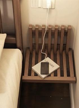 折叠床柜墙上壁式悬cwl9D1n7挂浮床头头桌墙书桌全实木上置物架卧