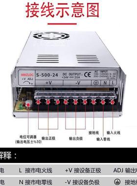 明纬开关电源220V转12V33A24V14.6A36V48V375550W40W5W00直0流变