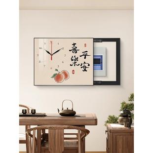 TUF4电箱装 画电箱挂饰F768M7SS画电表箱遮挡免打孔带钟闸约表壁画