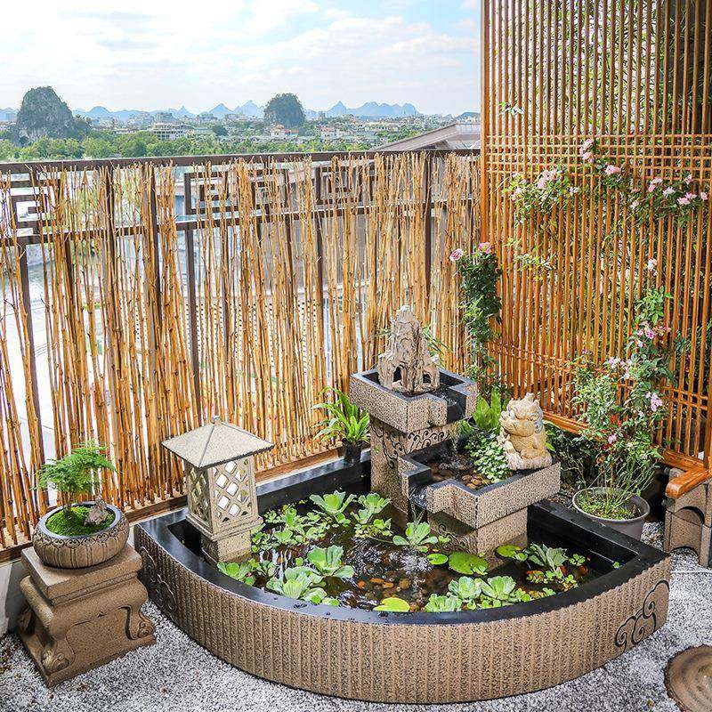 中庭院水池景观饰阳台鱼池景造景假山水喷泉花园盆FRR装景流水摆,家居饰品,流水摆件,淘宝优惠券,粉丝福利购,淘宝优惠卷