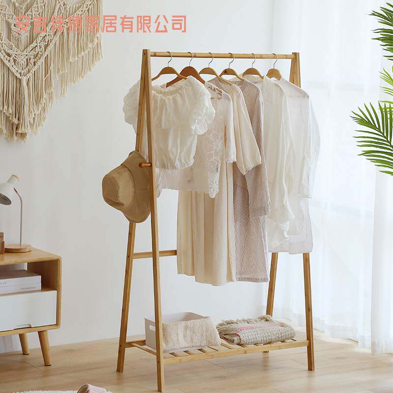 简约单层衣帽架落地衣服架子卧室客厅加固加高长款大衣挂衣架