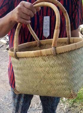 纯手竹编制品老购手提竹篮子菜篮工子物篮家用收式纳筐水透气7YQr