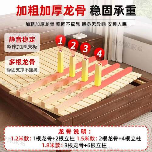 实2木床中式床全实木家用1.m见详情厚床1.8床米主卧大1.5加米升级