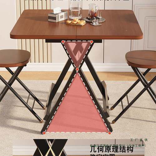 可折叠餐桌便携式夜VHO房户作市摆摊四方桌家用小型出租饭桌宿舍