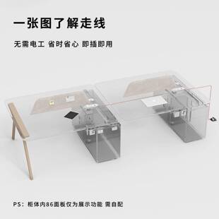 组烤漆职办员公桌椅合4四6人位简约工现代办公室桌子屏风位电366