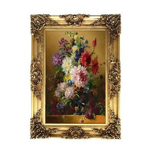 墅世界画欧式牡丹JD100923花油画酒店别餐名厅关装玄饰画花开富贵