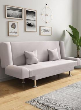 简约布艺懒人QUK沙床折叠单人两床小户型多功能发沙发客用厅可小