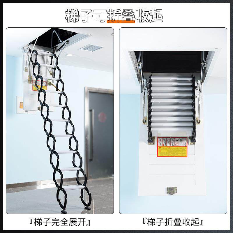 【】隐形阁ETF别楼伸缩楼家梯用室内升降折复式叠墅拉伸扶梯