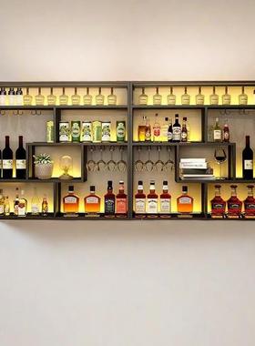 墙上吧艺台酒ATQ架酒柜酒吧壁挂式餐厅铁架挂墙红酒示展置物架工