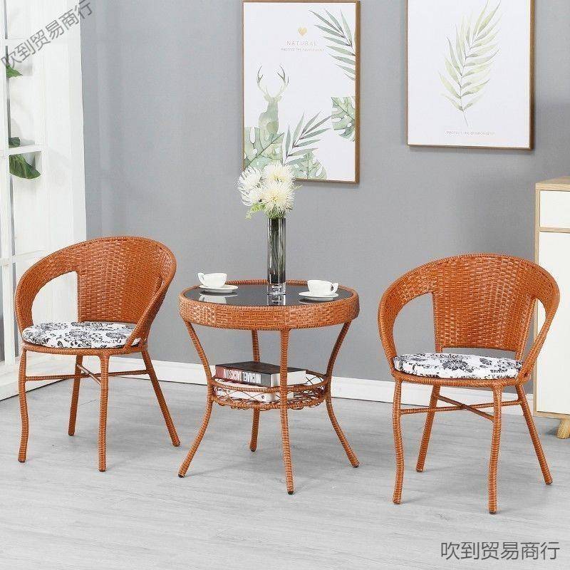 编织藤椅别露台庭院墅中式复藤编户外阳古XRB台带坐垫靠背人老休