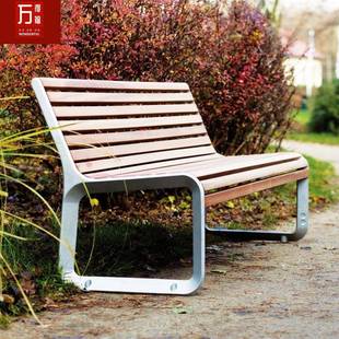 公园小椅户外长椅防腐木靠背人休息长条椅DSU广场休闲椅景双区观