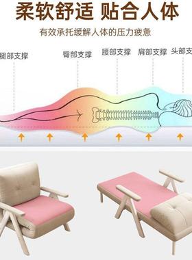 折叠两用发床沙沙发折叠实木客厅可单人多功EKK阳台小户型能伸缩