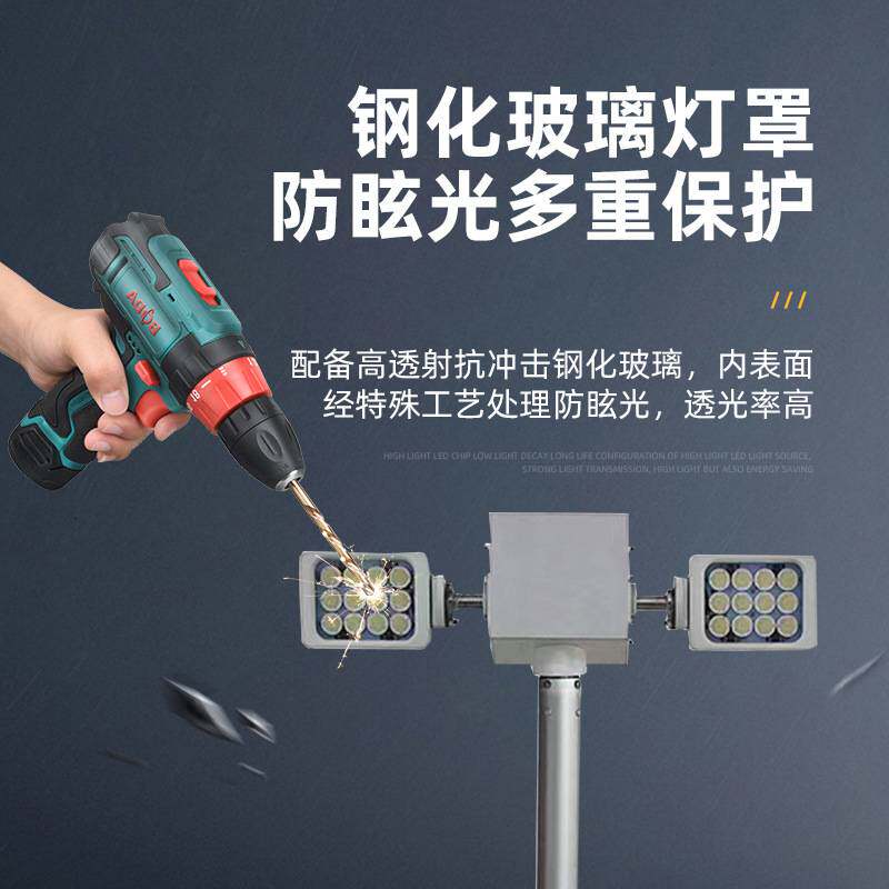 车载移动升降照明设备 车顶折叠倒伏曲臂式应急探照工作灯遥控LED