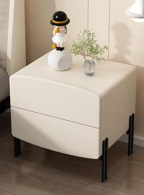 现室代简约奶油头风实木床头柜意式轻奢童小型家用儿卧床收VLS纳