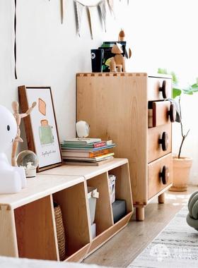 房3Y儿童木收格子柜组合书柜落地绘本NHW玩纳具柜储物实柜