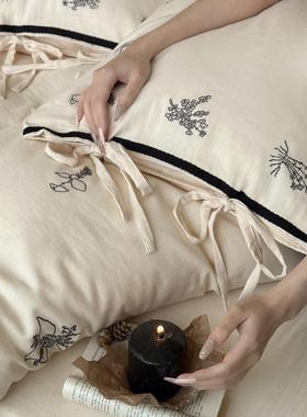棉皱皱纱|全秋冬新款IRW四件套纯亲肤睡被套裸双层纱布棉床单床笠