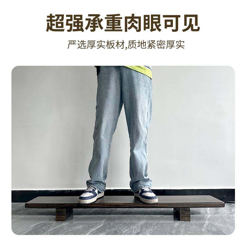 电脑显示器架实木办公桌搭屏幕置物架桌面胡桃支架加宽底座J^
