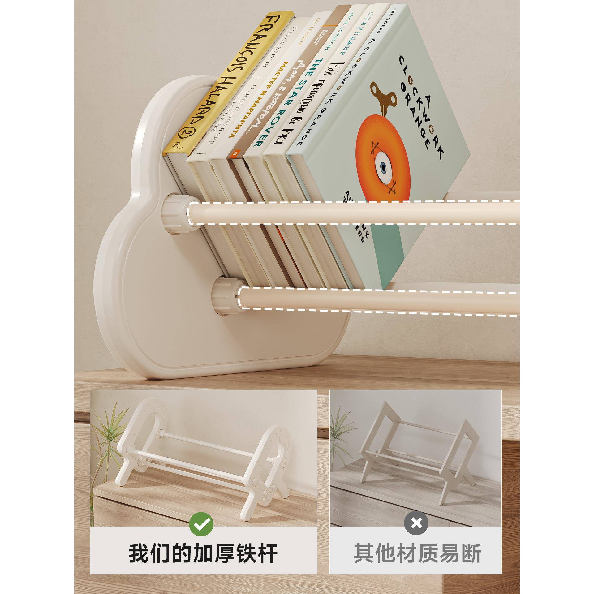 圆儿儿童书物架飘YEL-ZMSJ窗桌面收纳架j家用宝宝绘本架玩具书桌