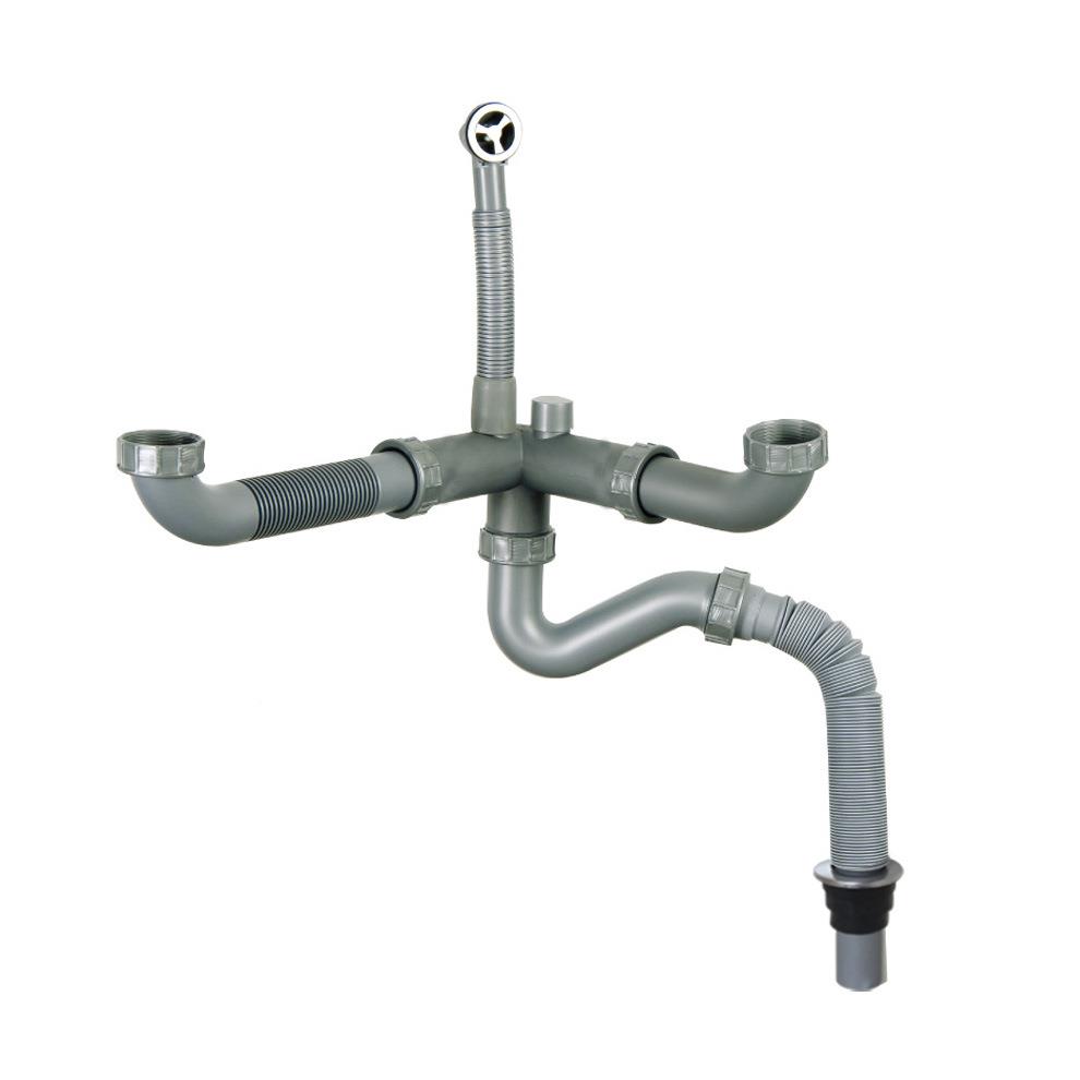 池天力厨房双排下管橱柜水管洗GR023C01菜水管V弯防臭管GR023C017