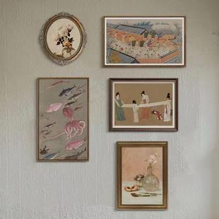 复古中式复古小众中古艺术新书房0NLV画茶楼古典主义装挂饰画A63