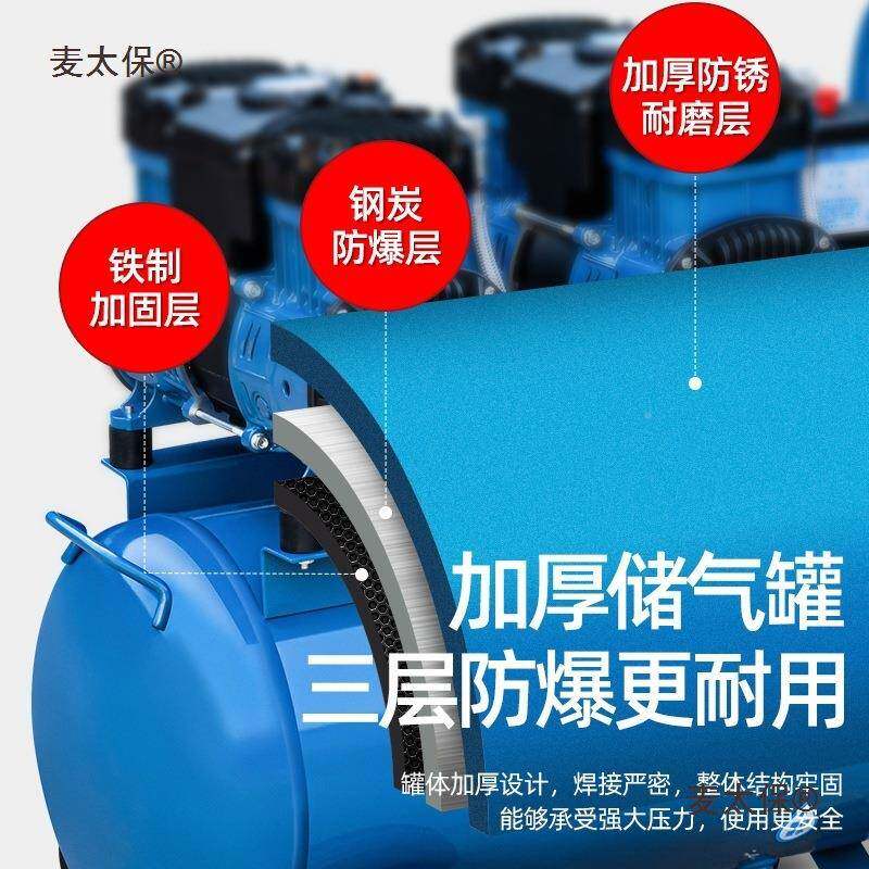 玉柴空压机携音无油气泵太小型220v494工业低级空气压缩机便高压