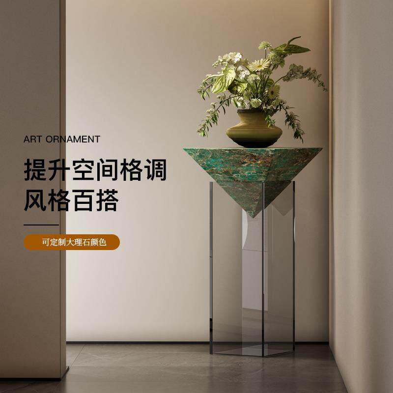 意式DS-2024-柜奢华理悬浮大花架酒店展示架高端沙发旁电视石落地