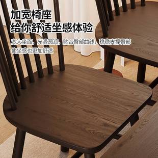 木餐椅家用餐厅餐桌实背椅靠子客厅茶桌木头凳子中古风IAG洽谈书