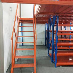 工厂直冷轧钢106阁楼式货架仓房货架置供物库架多层家储用中型货