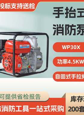 高扬程自回式风冷消防泵WP30X手抬机动泵组四冲程移动高压灭火泵