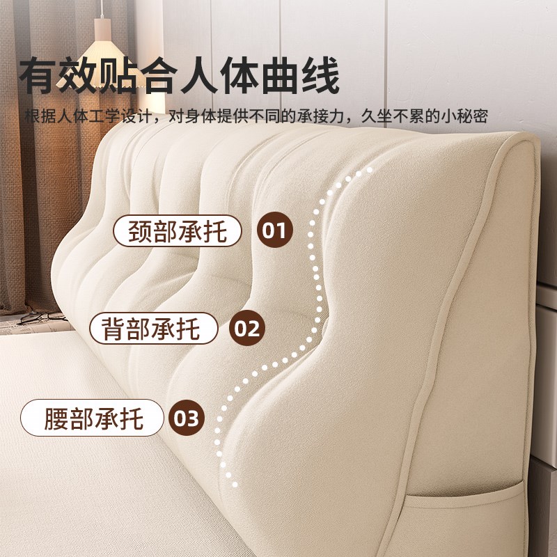 床头靠垫软包榻榻米卧室双人三角大靠背2024新款护腰靠背枕可拆洗